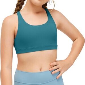 NWT CRZ YOGA Girls Butterluxe Training Bra - Borealis Green - Medium